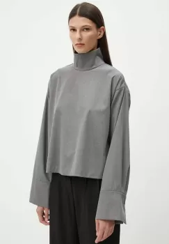 2NDDAY bluza 2ND Francisca - Classic Tailo culoarea gri, neted, 2244126169 imagine