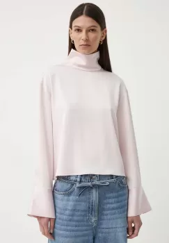 2NDDAY bluza 2ND Francisca - Heavy Satin femei, culoarea roz, neted, 2244126279 imagine