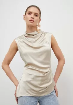 2NDDAY bluza culoarea bej, neted imagine