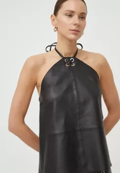 2NDDAY bluza din piele culoarea negru, neted imagine