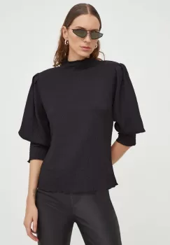 2NDDAY bluza femei, culoarea negru, neted imagine
