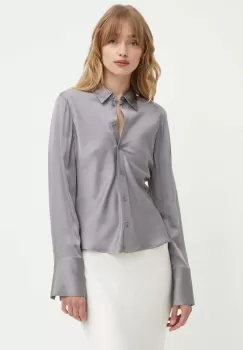2NDDAY camasa 2ND Maria TT - Fluid Satin femei, culoarea gri, cu guler clasic, regular, 2244131222 imagine