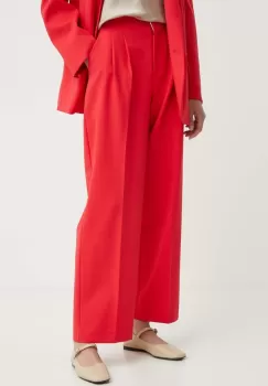 2NDDAY pantaloni 2ND Carter - Attired Suiting femei, culoarea rosu, lat, high waist, 2244160119 imagine