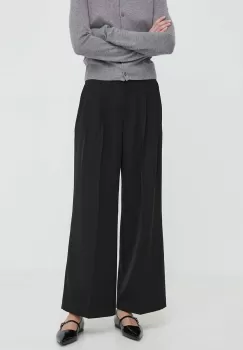 2NDDAY pantaloni 2ND Miles - Daily Sleek femei, culoarea negru, drept, high waist, 2000160151 imagine