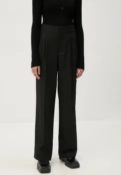 2NDDAY pantaloni Carter femei, culoarea negru, drept, high waist, 2245161120 imagine