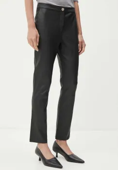 2NDDAY pantaloni de piele 2ND Leya - Refined Stretch Le femei, culoarea negru, drept, high waist, 2000562673 imagine