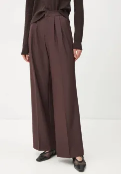 2NDDAY pantaloni Miles femei, culoarea bordo, lat, high waist, 2251160151 imagine