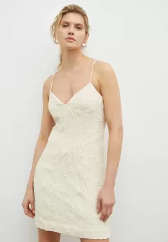 2NDDAY rochie culoarea bej, mini, drept imagine