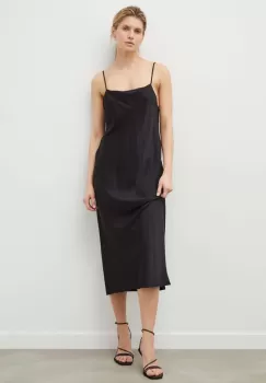 2NDDAY rochie culoarea negru, maxi, drept imagine
