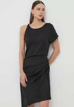 2NDDAY rochie culoarea negru, mini, drept imagine