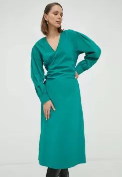 2NDDAY rochie culoarea verde, midi, drept imagine