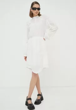 2NDDAY rochie din bumbac culoarea alb, mini, evazati imagine