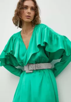 2NDDAY rochie Mavis culoarea verde, mini, evazati imagine