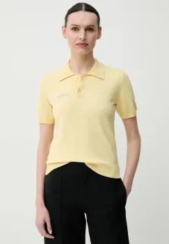 2NDDAY tricou polo din amestec de lana Jean femei, culoarea galben, 2252348408 imagine