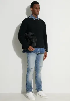 424 pulover de lana barbati, culoarea negru, calduros 35424M601.236554 imagine