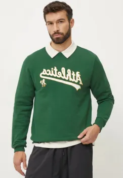 47 brand bluza MLB Oakland Athletic barbati, culoarea verde, cu imprimeu, BB018PEMIBC654773DG imagine