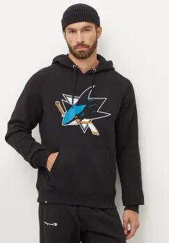 47 brand bluza NHL San Jose Sharks barbati, culoarea negru, cu gluga, cu imprimeu, HH022PEMIBR546611JK imagine