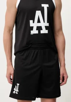 47 brand pantaloni scurti MLB LA Dodgers culoarea negru, BB012PMXYEX657809JK imagine