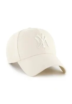 47 brand sapca de baseball din amestec de lana MLB New York Yankees culoarea bej, B-MVPSP17WBP-NTAG imagine