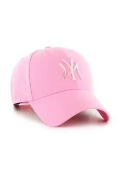 47 brand sapca de baseball din amestec de lana MLB New York Yankees culoarea roz, B-MVPSP17WBP-RSB imagine
