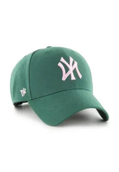 47 brand sapca de baseball din amestec de lana MLB New York Yankees culoarea verde, B-MVPSP17WBP-DGE imagine