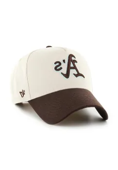 47 brand sapca de baseball din bumbac MLB Athletics Sure Shot culoarea bej, BCPTN-MDTTC18GWP-BN08 imagine