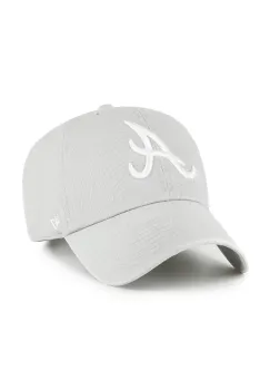 47 brand sapca de baseball din bumbac MLB Atlanta Braves culoarea gri, uni, B-RGW01GWS-GYD imagine
