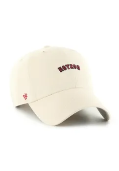 47 brand sapca de baseball din bumbac MLB Boston Red Sox culoarea bej, cu imprimeu, B-BSRNS02GWS-NT imagine