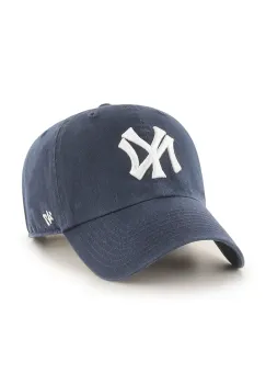 47 brand sapca de baseball din bumbac MLB Cooperstown New York Yankees culoarea bleumarin, uni, BCPTN-NLRGW17GWS-NY11 imagine
