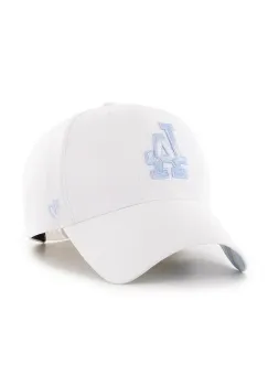 47 brand sapca de baseball din bumbac MLB LA Dodgers culoarea alb, cu imprimeu, B-ITCMP12CTP-WH imagine