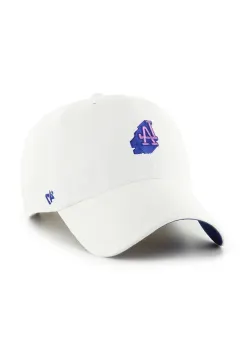 47 brand sapca de baseball din bumbac MLB Los Angeles Dodgers culoarea alb, uni, B-CHPCU12GWS-WHA imagine