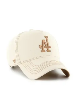 47 brand sapca de baseball din bumbac MLB Los Angeles Dodgers culoarea bej, B-CONDT12GWS-NT imagine