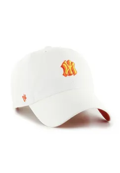 47 brand sapca de baseball din bumbac MLB New York Yankees culoarea alb, cu imprimeu, B-CHPCU17GWS-WH imagine