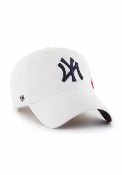 47 brand sapca de baseball din bumbac MLB New York Yankees culoarea alb, cu imprimeu, B-CICON17GWS-WH imagine