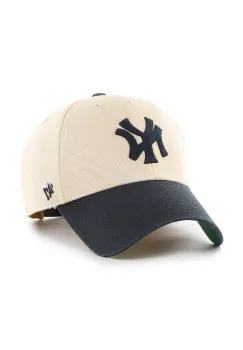 47 brand sapca de baseball din bumbac MLB New York Yankees culoarea alb, cu imprimeu, B-FIRFD17HTP-SS imagine
