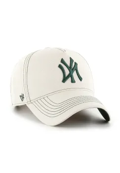 47 brand sapca de baseball din bumbac MLB New York Yankees culoarea bej, B-CONDT17GWS-BN imagine