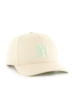 47 brand sapca de baseball din bumbac MLB New York Yankees culoarea bej, cu imprimeu, BCWS-SRSHT17GWP-NT96 imagine