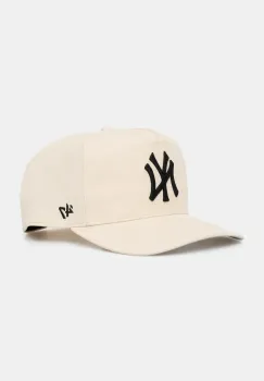 47 brand sapca de baseball din bumbac MLB New York Yankees culoarea bej, uni, B-FHTCH17GWP-NTA imagine