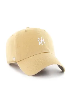 47 brand sapca de baseball din bumbac MLB New York Yankees culoarea galben, neted, B-BSRNR17GWS-LT imagine