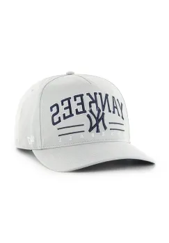 47 brand sapca de baseball din bumbac MLB New York Yankees culoarea gri, cu imprimeu, B-RSCOE17GWP-GY imagine