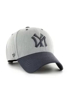 47 brand sapca de baseball din bumbac MLB New York Yankees culoarea gri, cu imprimeu, BCPTN-MLDTT17KHP-GY10 imagine