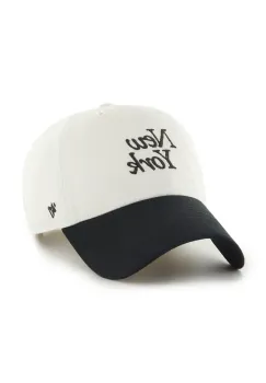 47 brand sapca de baseball din bumbac MLB New York Yankees culoarea gri, uni, B-FNDSC17GWS-SSF imagine