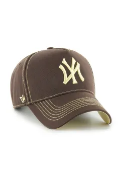 47 brand sapca de baseball din bumbac MLB New York Yankees culoarea maro, B-CONDT17GWS-BW imagine