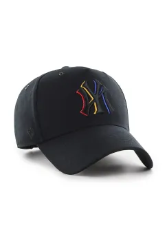 47 brand sapca de baseball din bumbac MLB New York Yankees culoarea negru, cu imprimeu, B-PRPDT17GWP-BK imagine