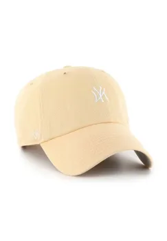 47 brand sapca de baseball din bumbac MLB New York Yankees culoarea portocaliu, cu imprimeu, B-BSRNR17GWS-AF imagine