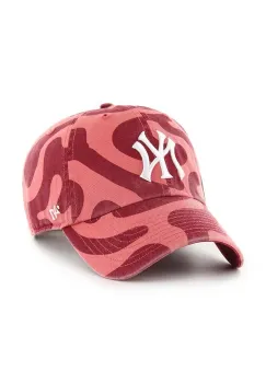 47 brand sapca de baseball din bumbac MLB New York Yankees culoarea rosu, modelator, B-FRFMC17GWS-IR imagine