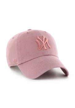 47 brand sapca de baseball din bumbac MLB New York Yankees culoarea roz, uni, B-RGW17GWS-QC imagine