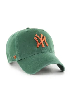 47 brand sapca de baseball din bumbac MLB New York Yankees culoarea verde, B-NLRGW17GWS-DGA imagine
