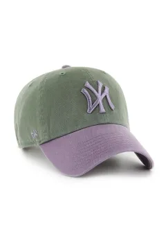 47 brand sapca de baseball din bumbac MLB New York Yankees culoarea verde, B-NLTRG17GWS-MS imagine
