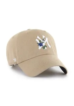 47 brand sapca de baseball din bumbac MLB New York Yankees culoarea verde, B-THRNC17GWS-KHB imagine